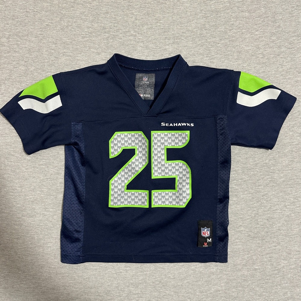 NFL Team Apparel Seattle Seahawks Richard Sherman 25 Jersey Navy Boys Medium 5-6